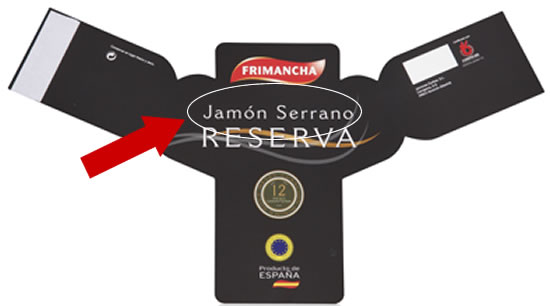 Étiquette du Jambon Serrano